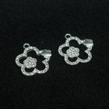 10 Pcs AD Flower Charms Silver 18x16mm