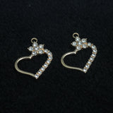 10 Pcs AD Heart Charms Golden 27x21mm