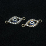 10 Pcs AD Evil Eye Connectors Golden 10x23mm
