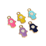 10 Pcs Assorted Hamsa Hand Charms Multicolor 9x15mm