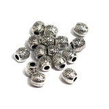 50Gm German Silver Damru Beads 5x5mm