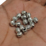 50Gm German Silver Damru Beads 5x5mm