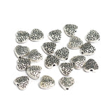 50Gm German Silver Heart Beads 8x8mm