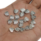 50Gm German Silver Heart Beads 8x8mm