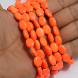 5 Strings 12x9mm Neon Glass Oval Beads