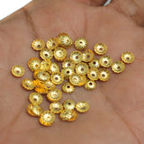 25 Gm Flower Bead Caps Golden 5mm