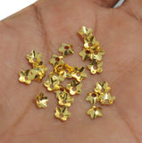 25 Gm Flower Bead Caps Golden 6mm