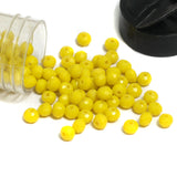 400 Pcs, 4mm Opaque Yellow Faceted Crystal Rondelle Beads