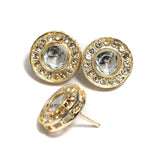4 Pcs 16mm Round Ad Stone Earrings Stud