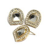 4 Pcs 21x19mm Ad Stone Earrings Stud