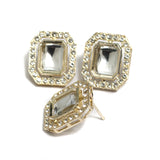 4 Pcs 23x20mm Ad Stone Earrings Stud