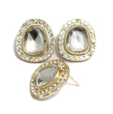 4 Pcs 24x21mm Ad Stone Earrings Stud