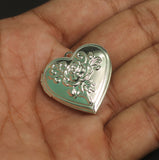 1.25 Inch Brass Locket Heart Silver Pendants
