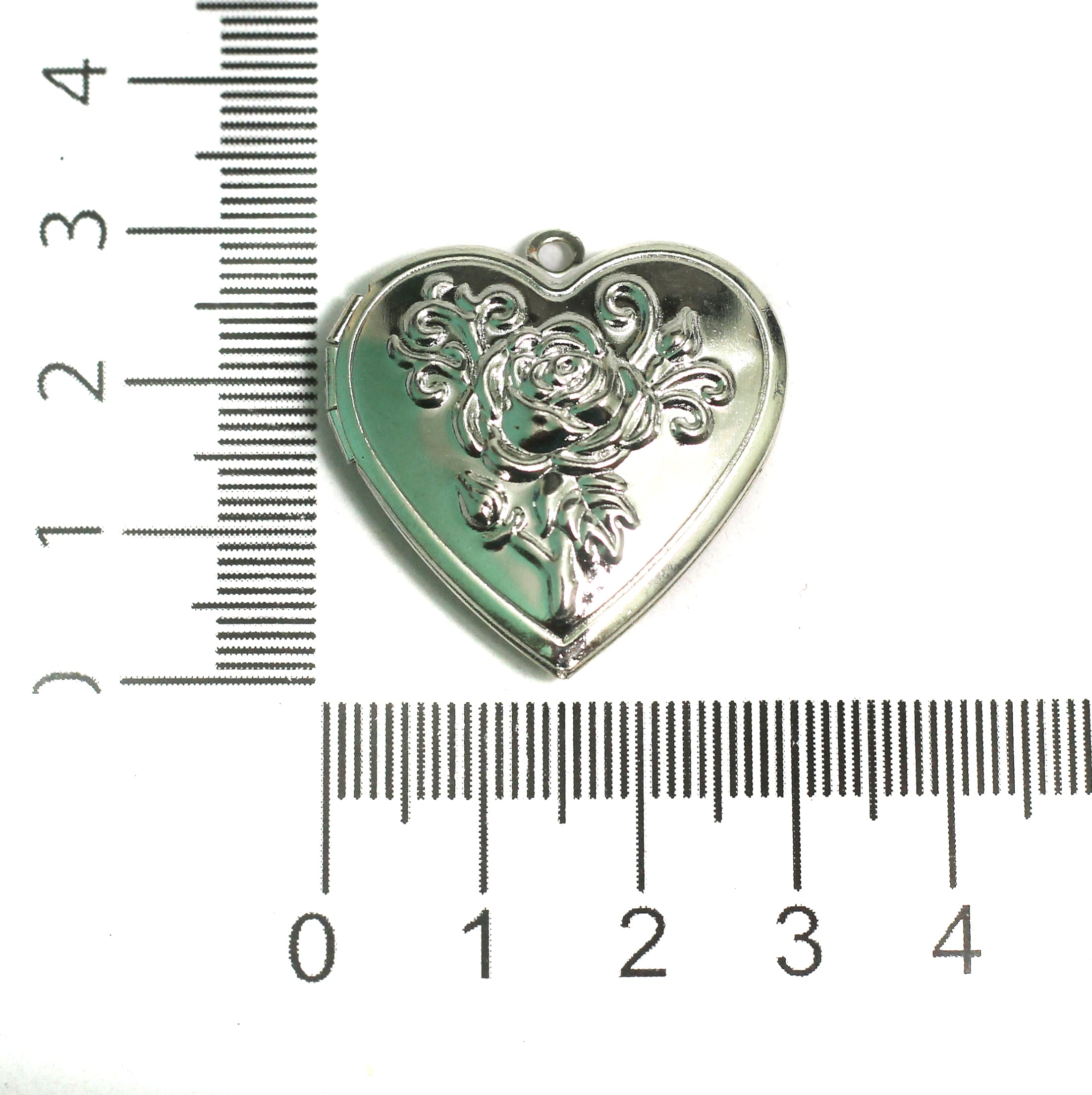 1.25 Inch Brass Locket Heart Silver Pendants