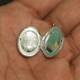 1 Inch Brass Locket Oval Silver Pendants