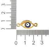 24x10mm Meenakari Brass Evil Eye Connector