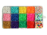 15 Colors Eco-Friendly Flat Round Handmade Polymer Clay Beads, for DIY Jewelry Crafts Supplies 6mm