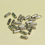 100 Pcs, 9X3mm Metal Tube Beads Silver