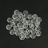 100 Pcs 6X7mm Clear Faceted Acrylic Round Beads