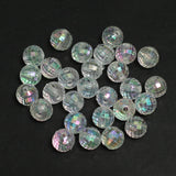 100 Pcs 7mm Clear Faceted Acrylic Round Beads