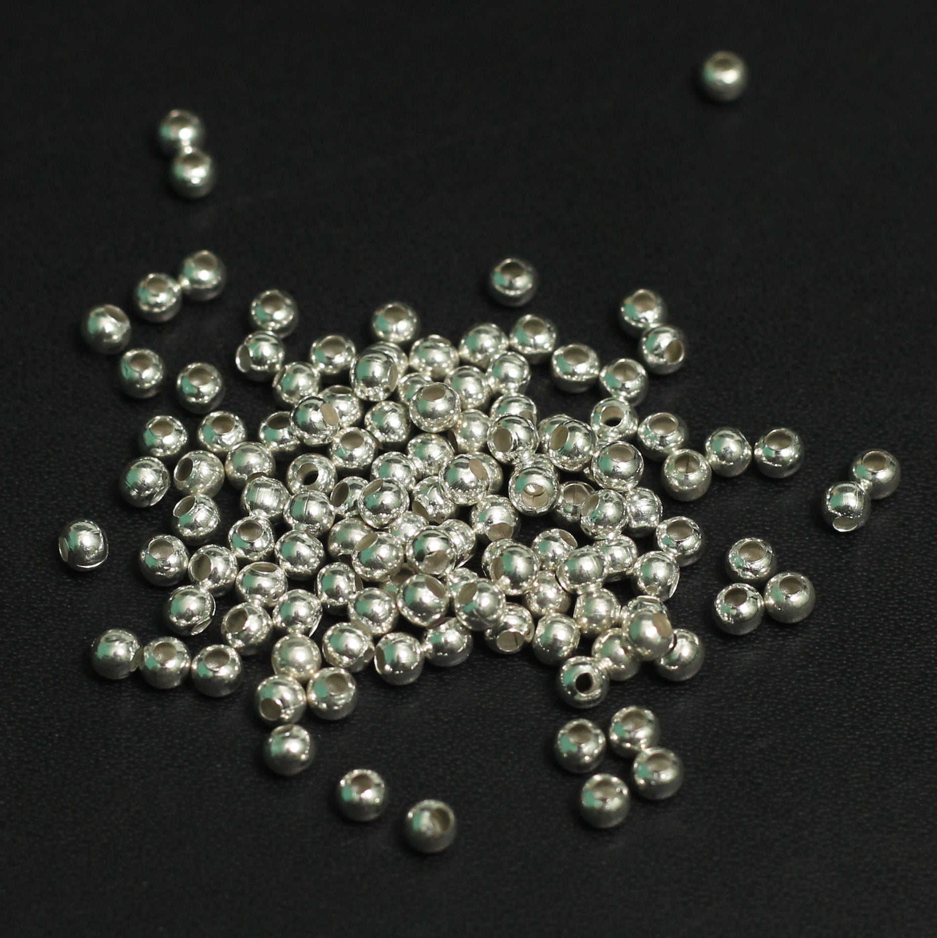 100 gm Silver Metal Balls 3mm, Approx 1950 Pcs