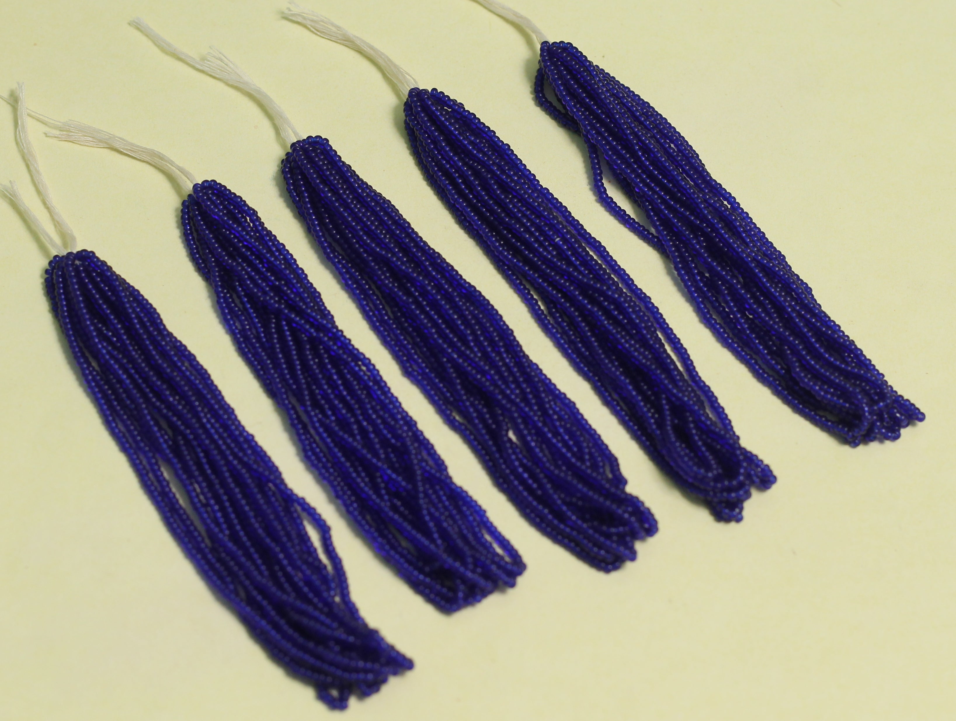 5 Bunch of Preciosa Seed Bead Strings Opaque Blue