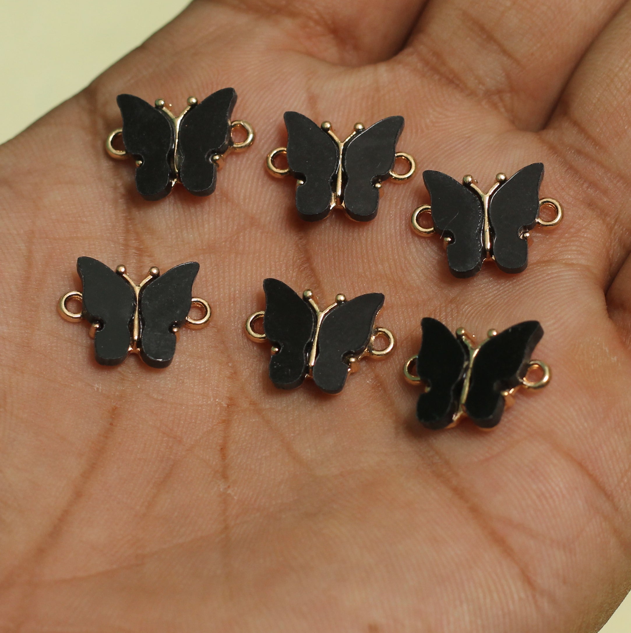 11x16 MM Butterfly Charms Assorted Black