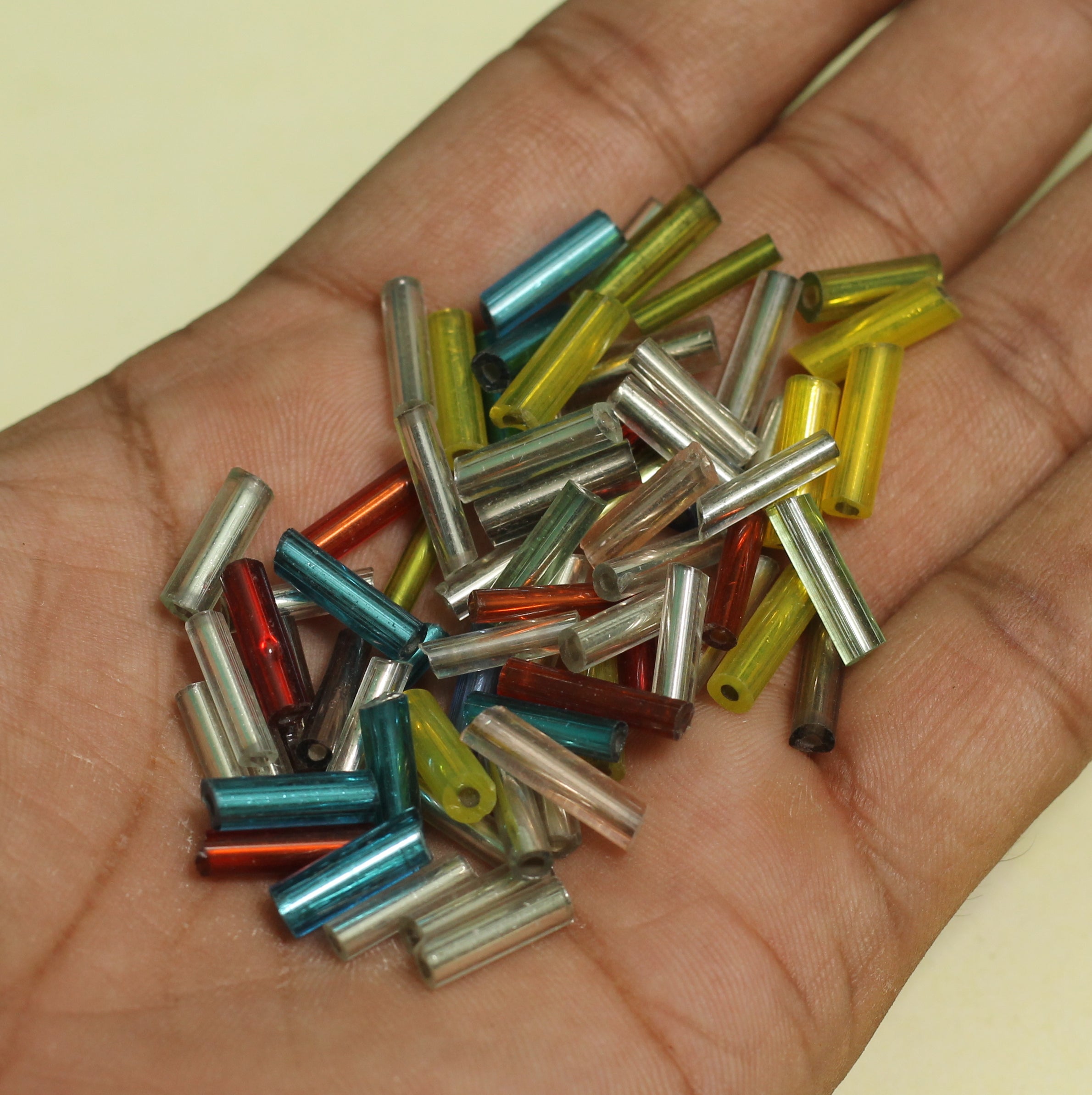 1000+ Inside Silver Foil Tube Beads Assorted 4-12mm