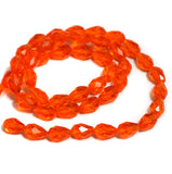 1 String, 12x8mm Faceted Crystal Drop Beads