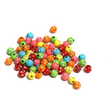 500 Pcs 5mm Acrylic Silver Dotted Round Beads MultiColor