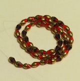 7mm Faceted Cone Shape Red Crystal Bead