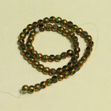 4mm Faceted Green Rondelle Crystal Beads