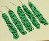 5 Bunch of Preciosa Seed Bead Strings Opaque Green