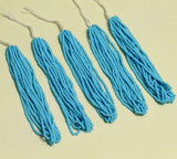 5 Bunch of Preciosa Seed Bead Strings Opaque Sky Blue