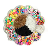Polymer Clay Fimo Beads, Seed Beads Pearl Beads DIY Kit