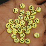 500 Pcs 5mm Yellow Color Smiley Acrylic Round Beads