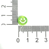 100 Pcs 9mm Smiley Acrylic Round Beads Green