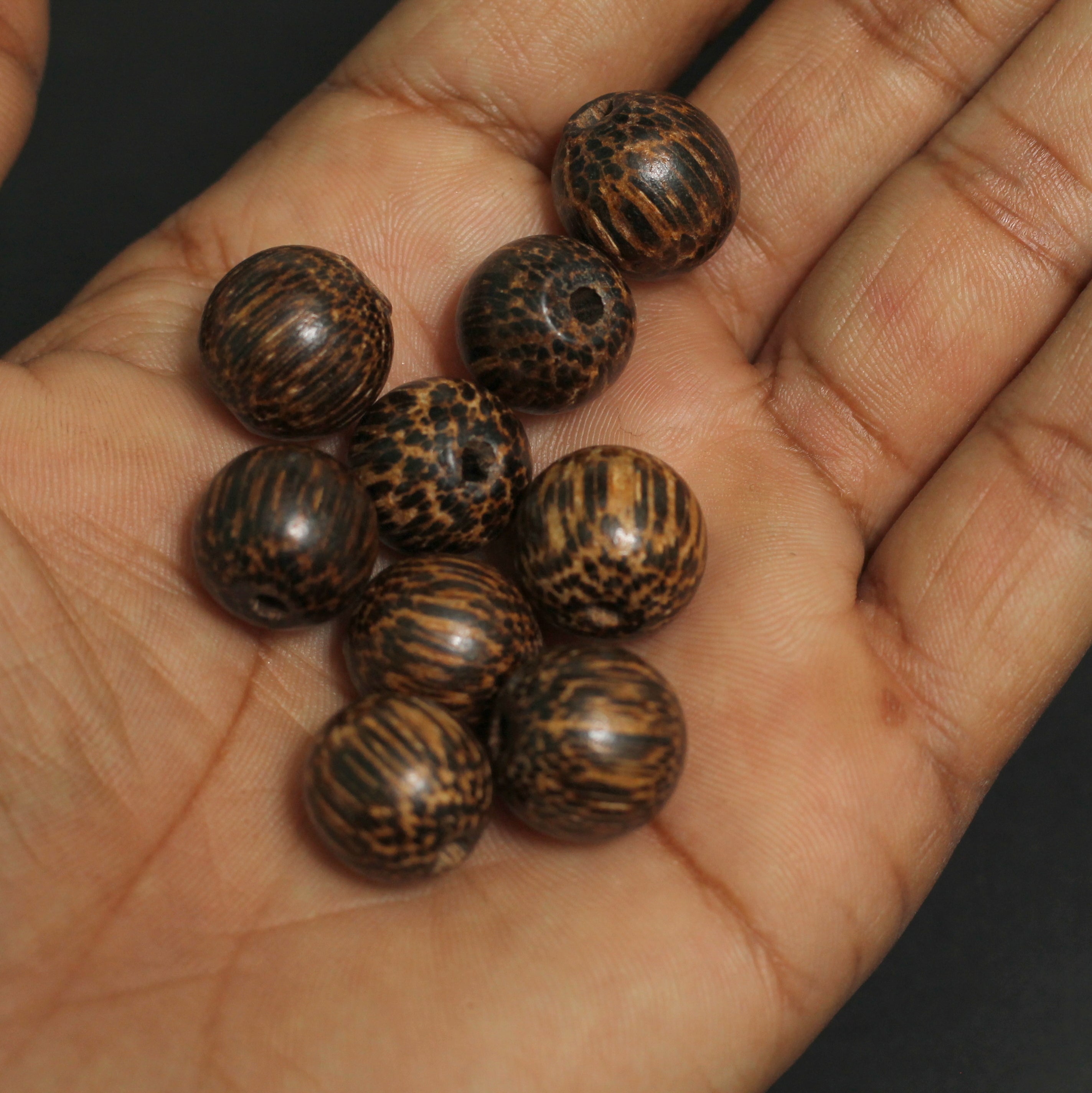 12mm Palm Color Wooden Round Beads