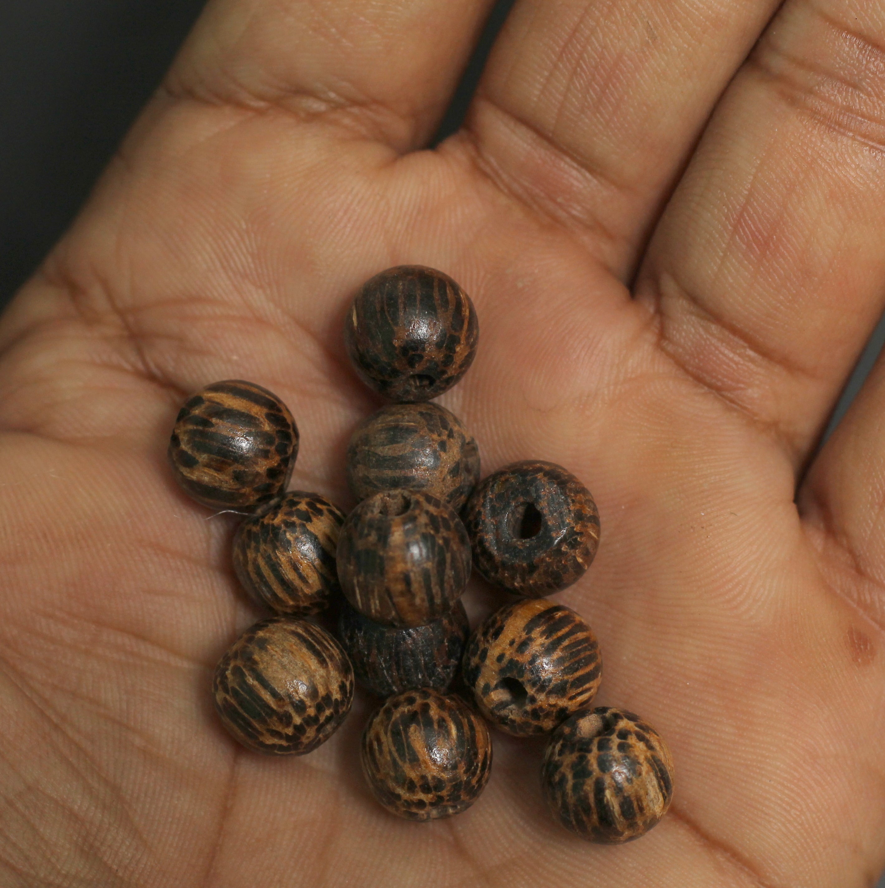 10mm Palm Color Wooden Round Beads
