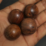 25mm Brown Color Wooden Round Beads