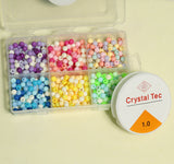 Acrylic Beads Mix Color DIY Kit With 10 Mtrs Elastic Thread