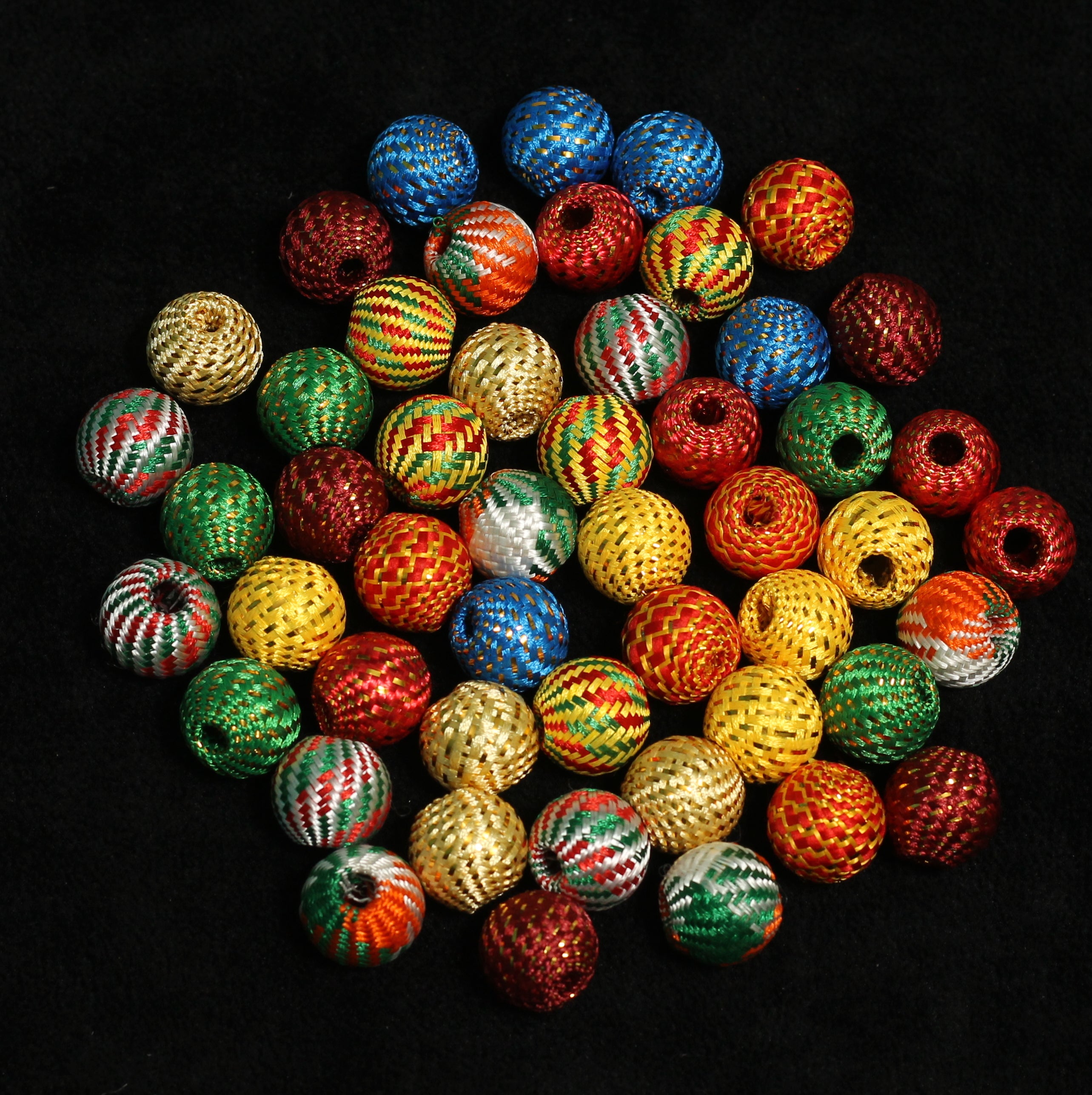 1 Inch, 50 Pcs Big Hole Crochet Beads Multi Color