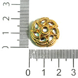 4 Pcs  17mm Kundan Spacer Beads Golden