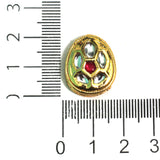 4 Pcs 20x16mm  Kundan Spacer Beads Golden