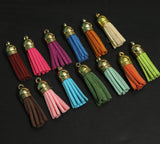 28 Pcs, 1.5 Inch Suede Tassels Pendant Decorations with CCB Plastic Findings Mixed Color