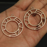 2 Pcs 36mm Alloy Open Back Bezel Ring Pendants Copper
