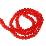 4X6mm Faceted Crystal Beads Red