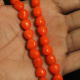 1 String Glass Tumbled Beads Orange 10 mm