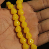 1 String 10mm Glass Tumble Beads Yellow