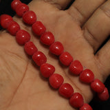 1 String 10mm Glass Tumble Beads Red